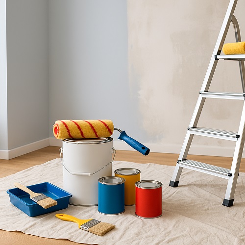 Peinture intérieure en cours à Saint-Maur-des-Fossés
